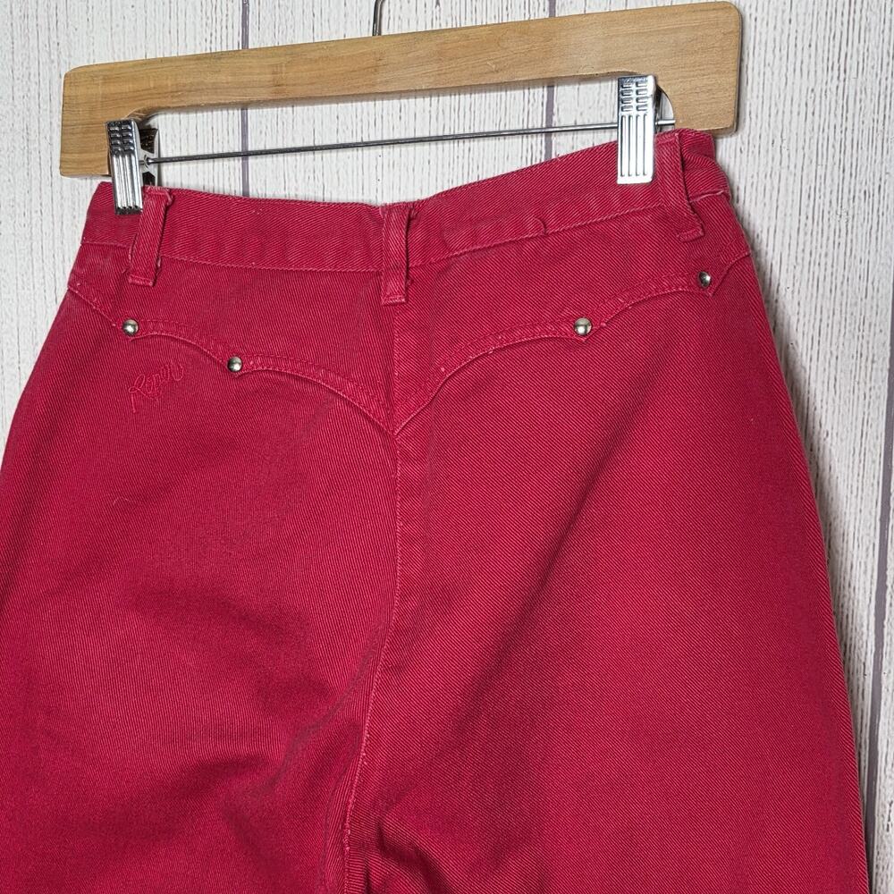 Vintage Roper Red Western Bareback Studded Long Inseam Jeans, sz 9/10 (26x35.5) - Picture 6 of 8